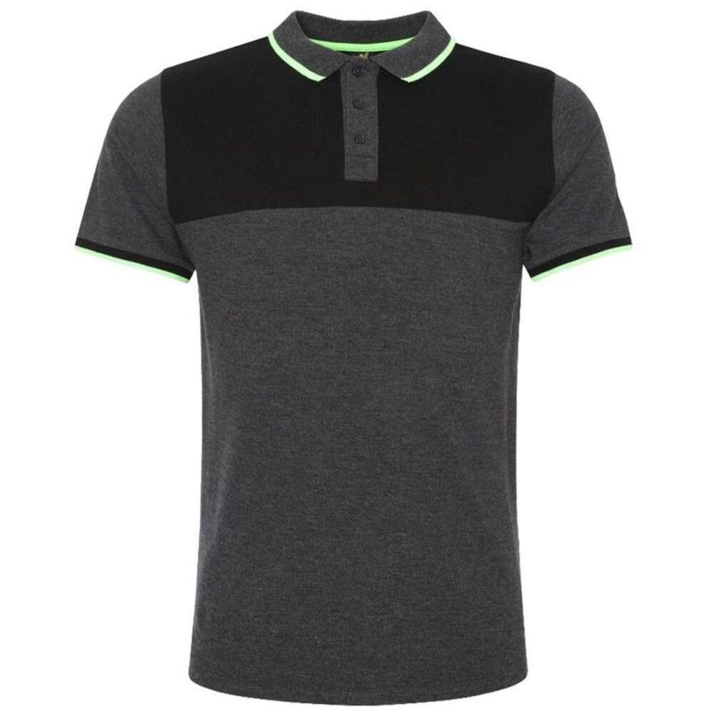Liverpool FC Mens Panel Polo Shirt / Charcoal/Black